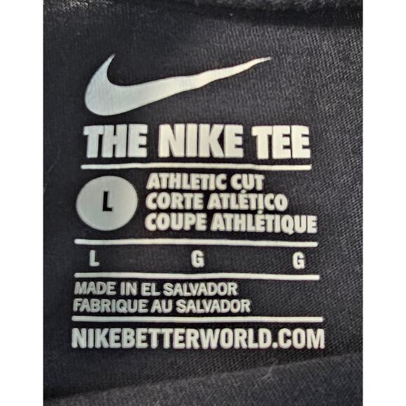 The Nike tee spell out logo graphic black white long sleeve t shirt NWOT y2k L - Picture 5 of 7